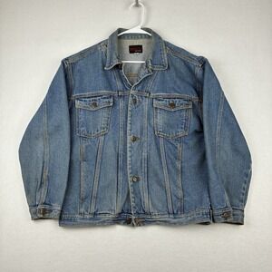 Vintage Sunbelt Denim Trucker‎ Jacket Men's Medium Women's Large Blue Jean 90's